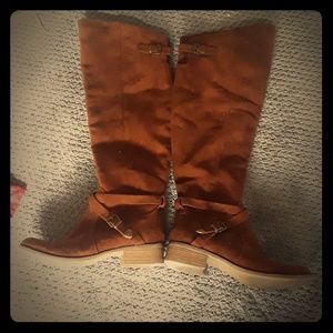 Brown over the knee boots